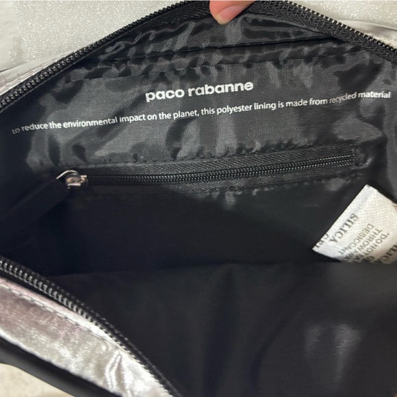 NEW PACO RABANNE  Fanny Pack Silver and Black Belt Bag - Picture 7 of 11
